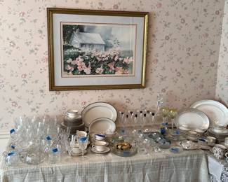 Lenox crystal and china, misc crystal and china, some Waterford