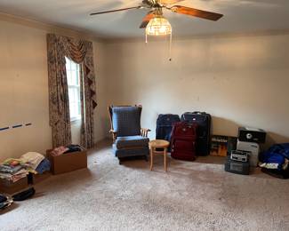 Luggage, safes, rocker, clothing