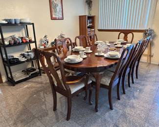 Dining table with eight chairs b