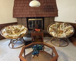 Bamboo Papasan chairs.