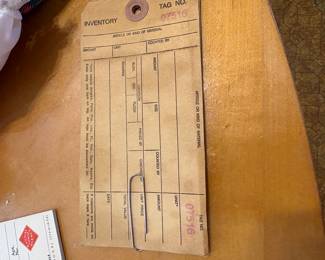 Dining Room - Vintage Inventory Tag