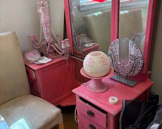 Dining Room - Vintage Pink Dresser - Needs work!