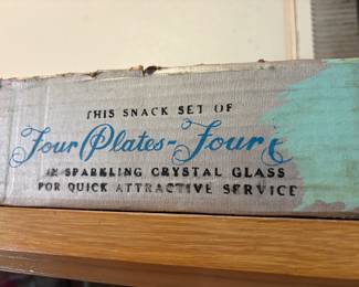 Dining Room Cabinet - Four piece crystal glass snack set