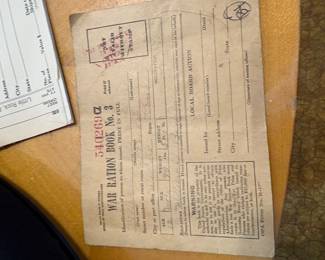 Dining Room - Vintage War ration book page