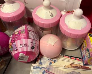 Downstairs - Pink containers, ball and miscellaneous 
