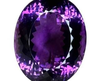 Massive! 98.40 Carat Natural Brazilian Amethyst (Oval Cut)