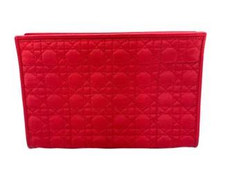 Christian Dior Red Cannage Quilted Clutch Pouch