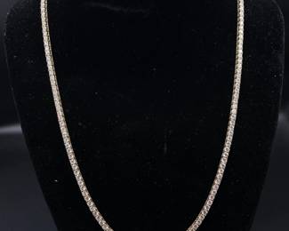 10.35 Carat Diamond Tennis Chain Necklace in 14k Yellow Gold (17.50 Grams)