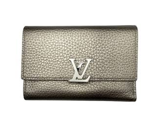 Louis Vuitton Capucines Taurillon Leather Wallet – Metallic Silver + Box