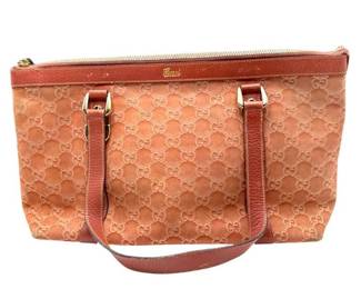 Gucci GG Guccissima Embossed Leather Tote in Burnt Orange