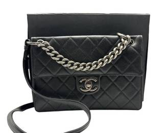 Chanel Classic Quilted Caviar Leather Medium Flap Bag – Black with Silver Hardware