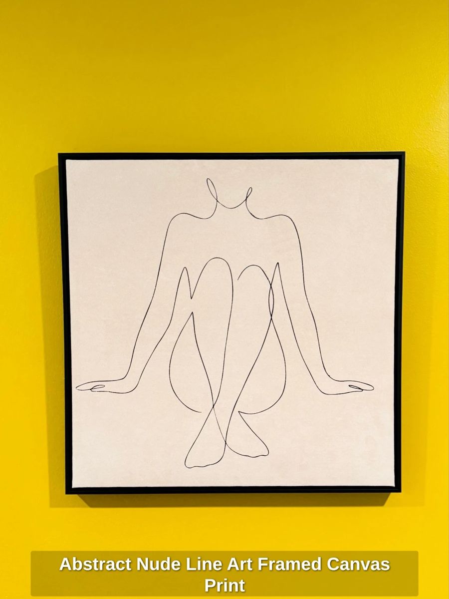 Abstract Nude Line Art Framed Canvas Print