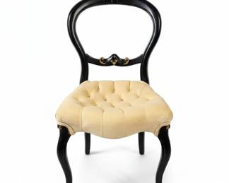 Victorian Balloon Back Side Chair with Mother of Pearl Inlay