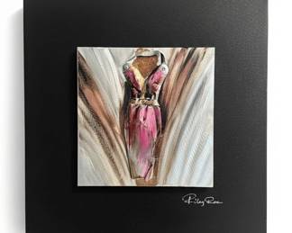 Riley Rae Pink Dress Mixed Media Wall Art