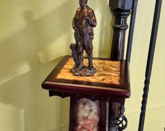 Bronze Figurine of a Hunter with Dog