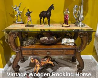 Vintage Wooden Rocking Horse