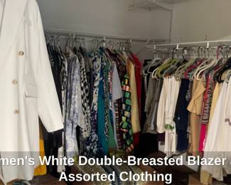 Womens White DoubleBreasted Blazer and Assorted Clothing
