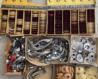 Vintage Automotive Door and Window Handles Escutcheon Plates and Inner Parts