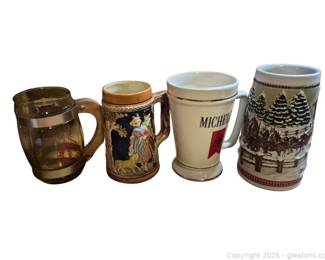 Lot of Steins Including Budweiser