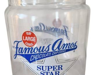 Famous Amos Glass Cookie Jar with Lid