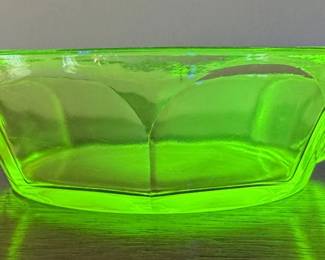 Vintage Green Uranium Glass Dish