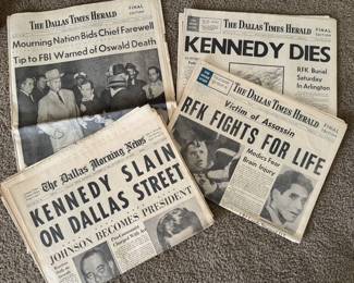 Lot of Old Newspapers JFK RFK Elvis Presley Space