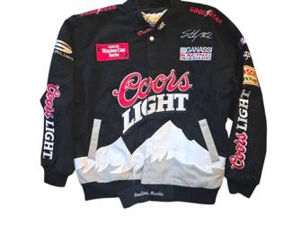 Vintage Jeff Hamilton Coors Light NASCAR racing jacket featuring Sterling Marlin
