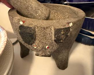 Pig stone mortar & pestle