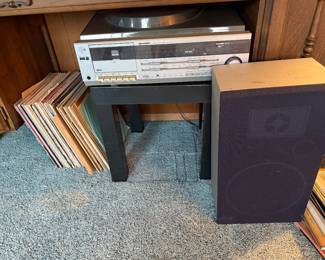 Sharp Stereo music center model SG-3 with speakers; 1980s (turntable needs repair)