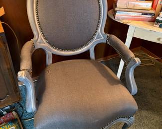 Upholstered arm chairs (2) designed in the Louis XVl style
