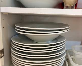 Kitchen Cabinets and Drawers full of every cooking, baking and glassware dishware 