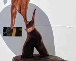 Modern Wood sculpture. Signed.