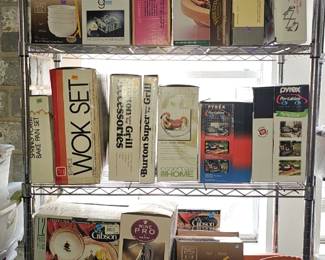 More new-in-box Appliances, serving dishes, Christmas plates