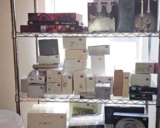 Mikasa and Godinger trays, candlesticks, vases and bowls.  More silver to be added