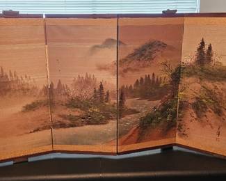 Four part Japanese wall hanging