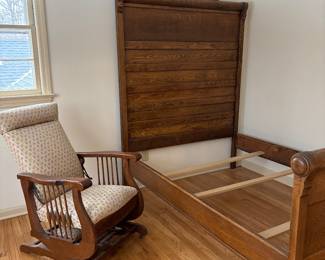 Vintage bed and rocket chair