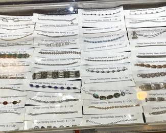 Estate Sale Jewelry Finds - Sterling Silver, gemstones, cabechons, chains, earrings, pendants