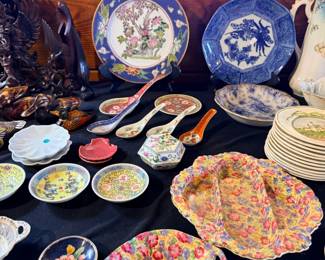Vibrant collection of vintage and antique ceramics