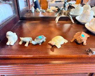 Hand-Carved Stone Animal Figurines