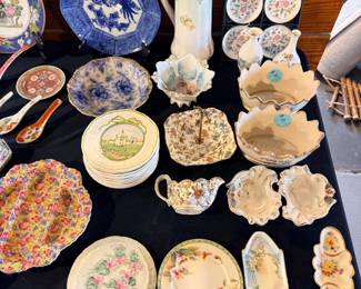 Vibrant collection of vintage and antique ceramics