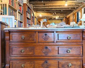 Victorian-era marble-top dresser, specifically in the Eastlake style