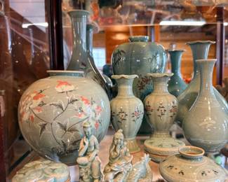 Korean celadon pottery, specifically in the traditional Goryeo-style
