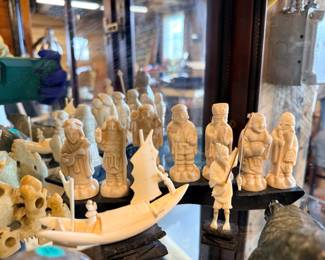 Vintage Japanese and Chinese carved figurines
