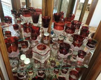 Antique ruby glass collectibles