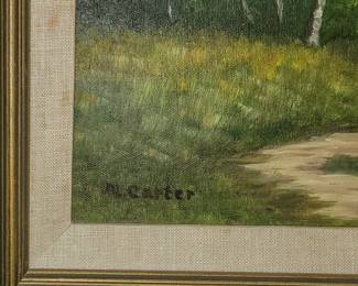Landscape painting signed M. Carter