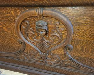 Antique oak dresser with matching bed