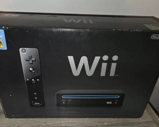 White WII in box with 5 games