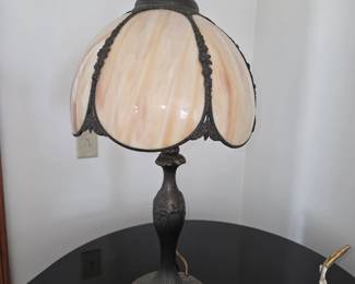 Slag Glass Old Lamp