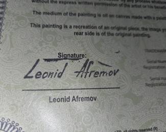 Leonid Afremov signed painting