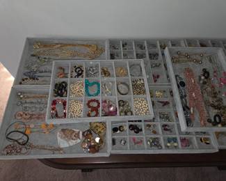 trays of costume jewelry